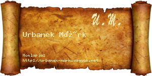 Urbanek Márk névjegykártya